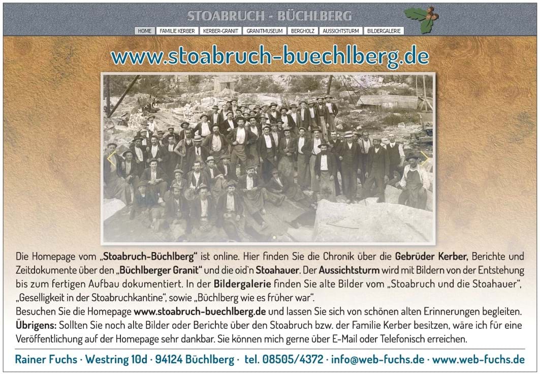 Infos unter folgender Seite: www.stoabruch-buechlberg.de