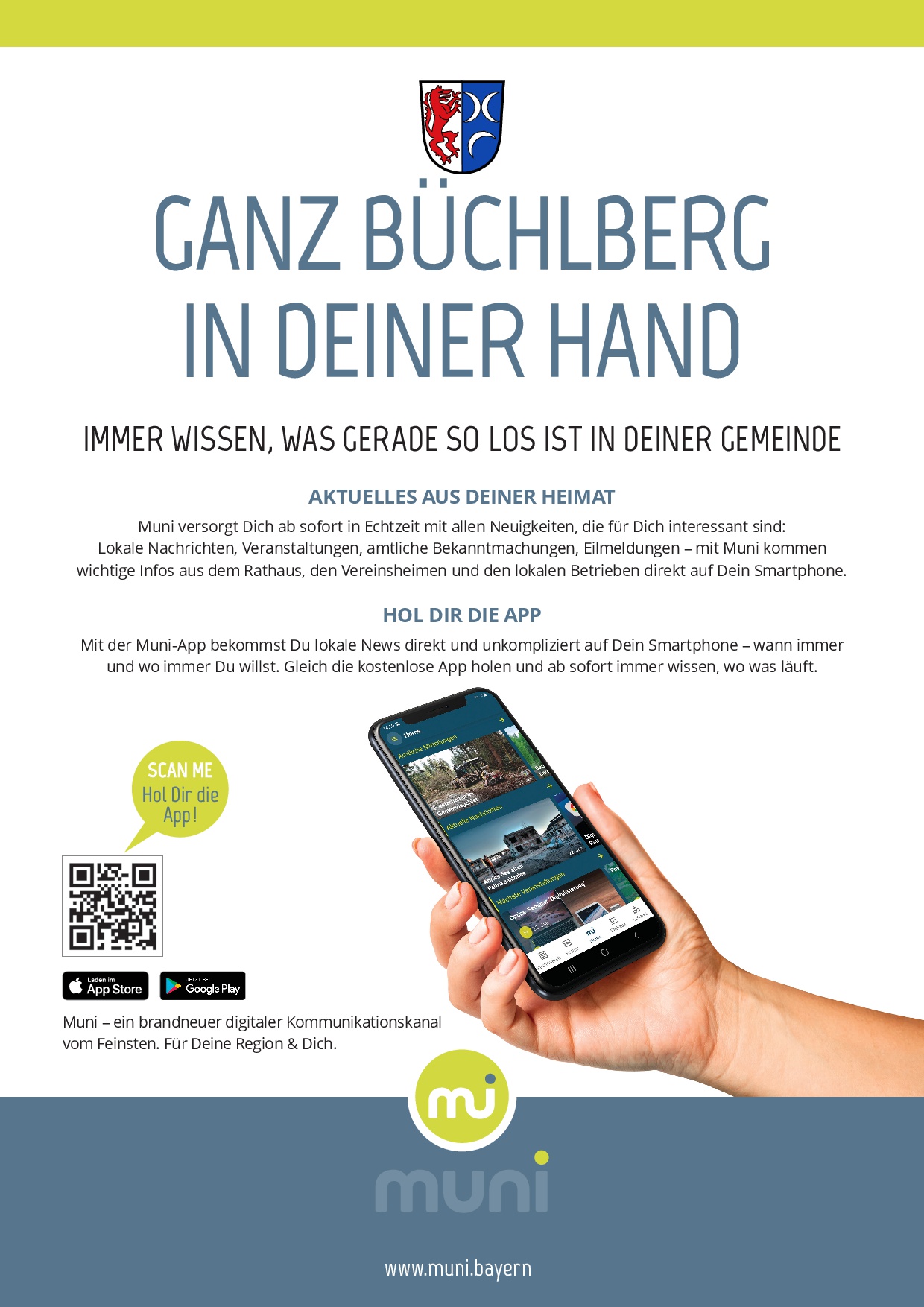 Ganz Büchlberg in deiner Hand - Hol dir die Muni-App