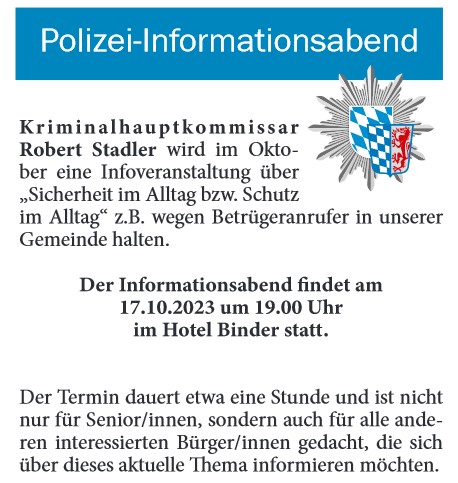Infoabend - Sicherheit/Schutz im Alltag