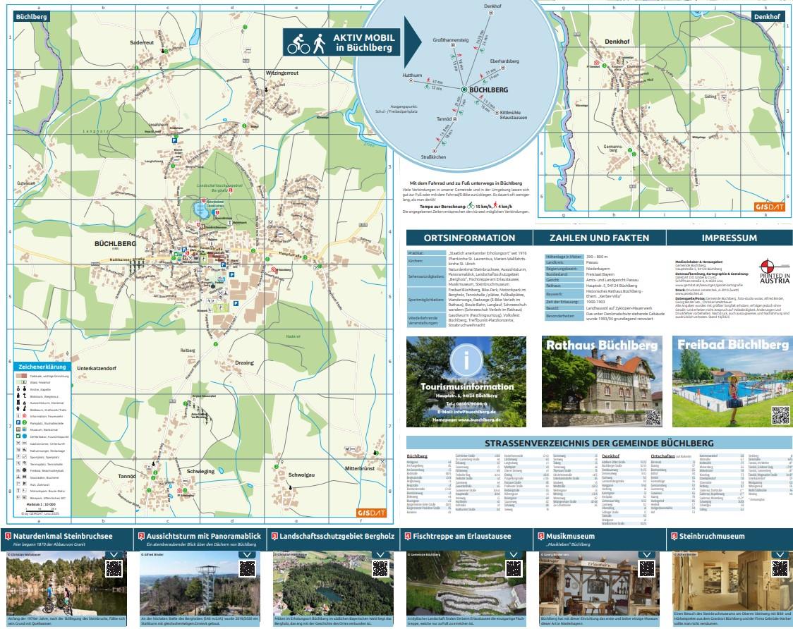Neue Freizeitkarte mit Ortsplan, Sehenswürdigkeiten und Mobilitätsspinne